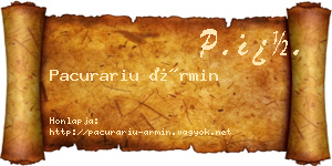 Pacurariu Ármin névjegykártya